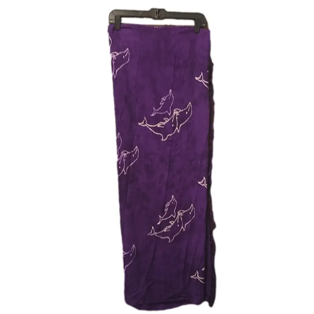 Tie-Dye Dolphin Porpoise Sarong Wrap 60X46
